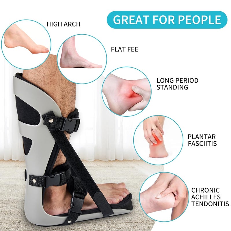 Medibot Sleeping Stretch Boot-Plantar Fasciitis Night Splint Leg Support Brace, Comfortable and Adjustable, Fits Right or Left Foot for Achilles Tendonitis, Heel, Bone Spurs, Calf Stretching(Medium) - Image 3